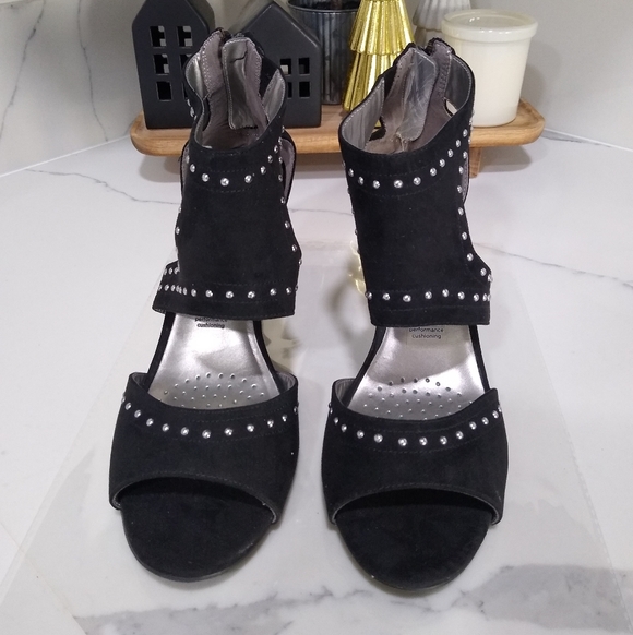 [H461] Worthington Black Studded Heels, Size 10 - Picture 2 of 6